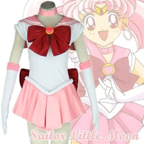

New Anime Pretty Soldier Sailor Moon Cosplay Costume Female Halloween Party Chibi Usa Pink Princess Costumes