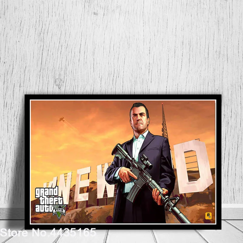 Grand Theft Auto V видео игры GTA 5 художественный плакат печать на холсте настенная живопись для гостиной домашний декор плакаты и принты