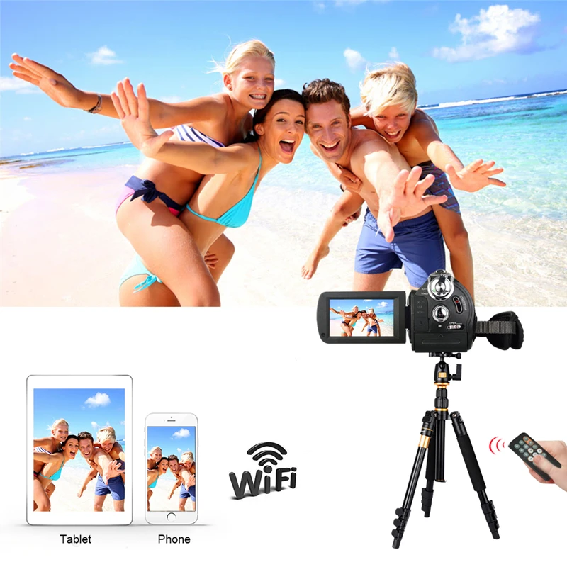Ordro цифрового видео Камера hdv d395 инфракрасный Ночное видение видеокамера Wi Fi HD 1080 P