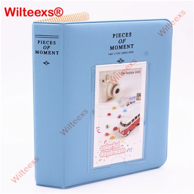 Blue WILTEEXS 64 Pockets Fujifilm Instax Mini films Instax Mini 8 7s 70 25 50s 90 именная карточка с моментом фотоальбом - Цвет: Blue