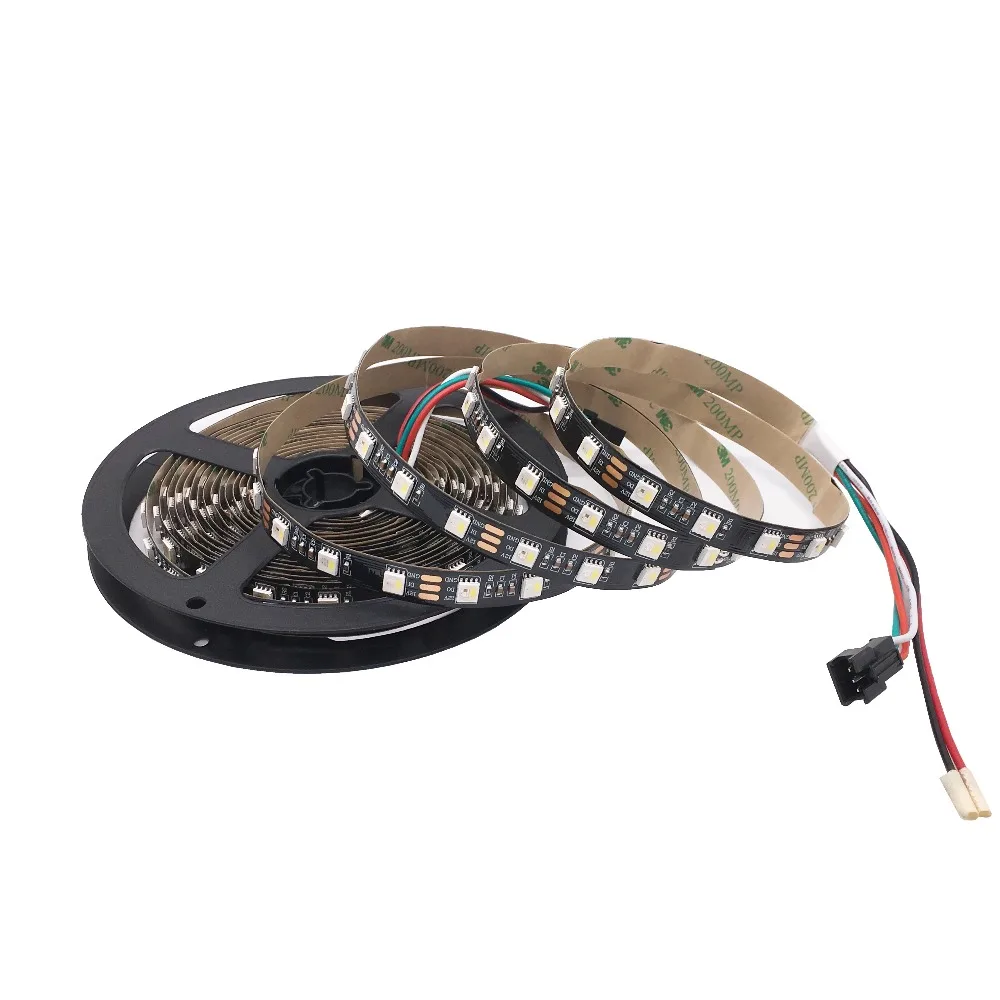 5 м DC12V SK6812(аналогичный WS2812b) 5050SMD RGBWW 4 в 1 60 светодиодов/Pisxels/m индивидуальный адресуемый светодиодные полосы IP30/IP65/IP67