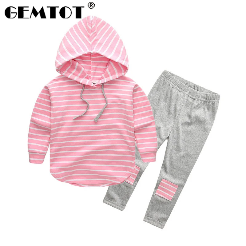 Детский костюм GEMTOT Новинка осени 2019 полосатый свитер с длинными рукавами и