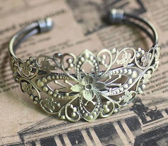 Бесплатная доставка регулируемые филигранные манжеты и браслеты без