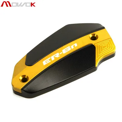 Front Gold Для Kawasaki ER6N E R6N 2009- мотоциклетный Алюминиевый задний и бачок тормозной жидкости для переднего колеса крышка цилиндра логотип ER6N - Цвет: Front Gold