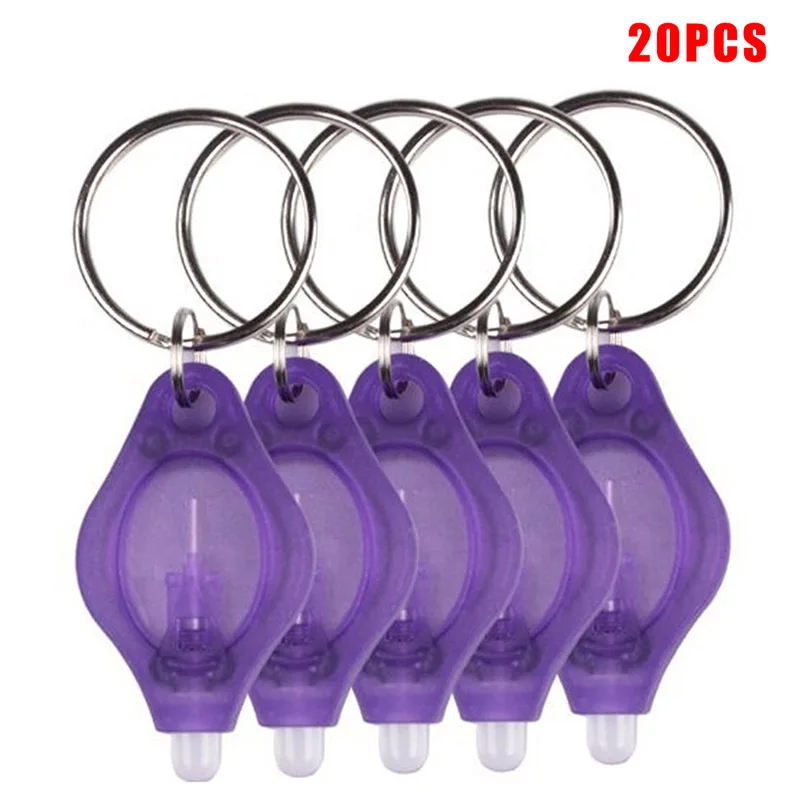 20 шт. портативный мини светодиодный фонарик брелок лампа Карманный Брелок кольцо