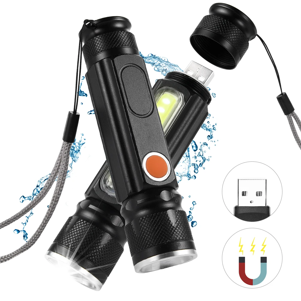 Upgrade Led High Powerful Flashlight IP65 Cree XML-T6 Zoomable Torch lanterna Tactical Light USB Bicycle lantern zaklamp Lamp