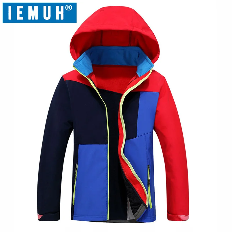 Фирменное спортивное зимнее Детское пальто IEMUH лыжная куртка с капюшоном для