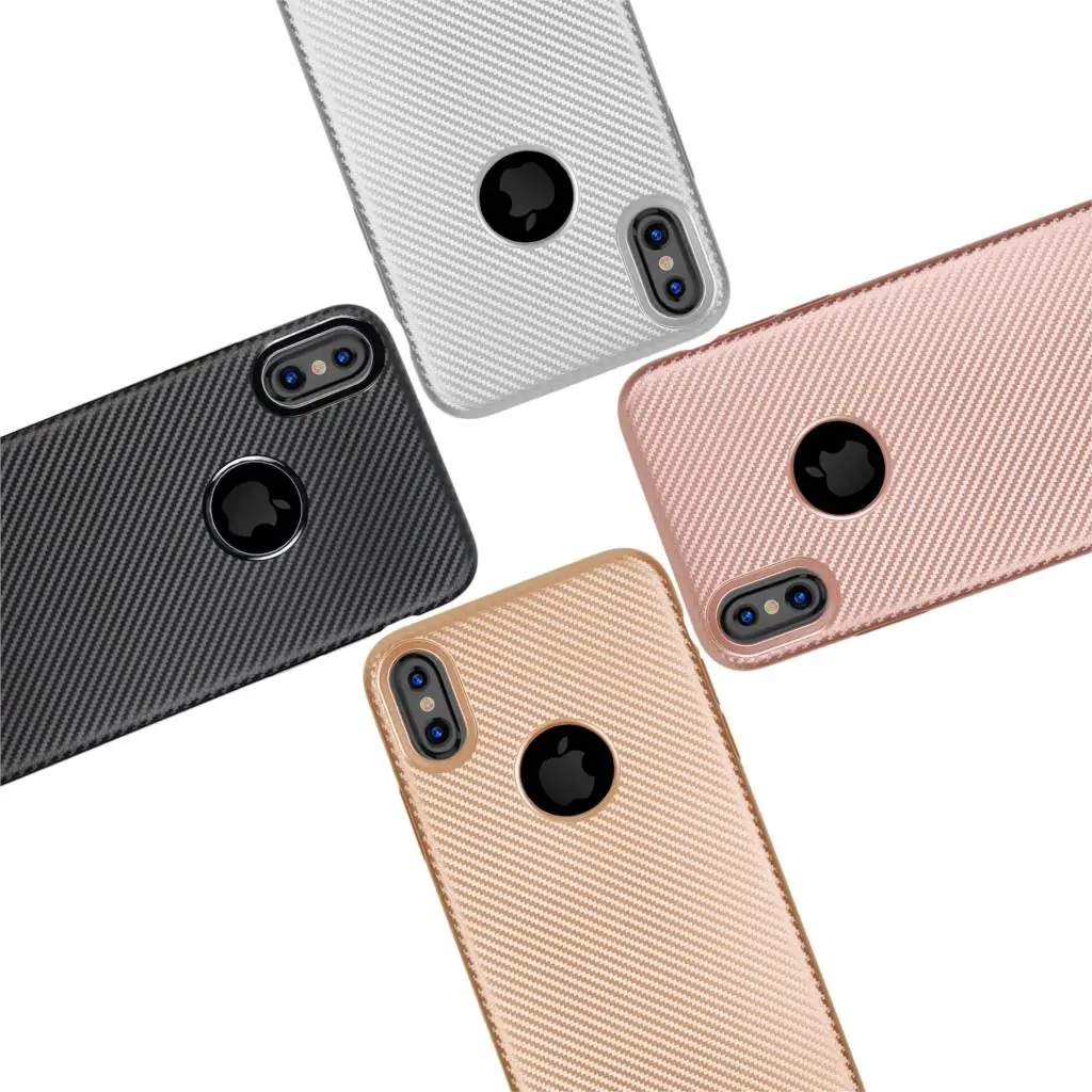 HATOLY для Fundas Apple iPhone X XS чехол 10 ультра-тонкий мягкий ТПУ углеродное волокно задняя