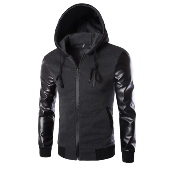 

Free shipping Hot Men's Hooded Jacket men fight skin sleeve stylish jacket