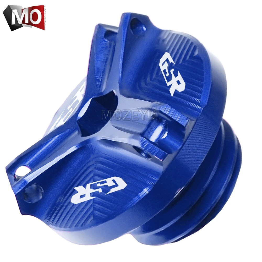 M20x2.5 Blue M20* 2,5 Мотоцикл с ЧПУ Алюминиевый моторный масляный наполнитель крышка отстойник крышка винта крышка бака гоночные болты гайка для Suzuki GSR 600 750 - Цвет: M20x2.5 Blue