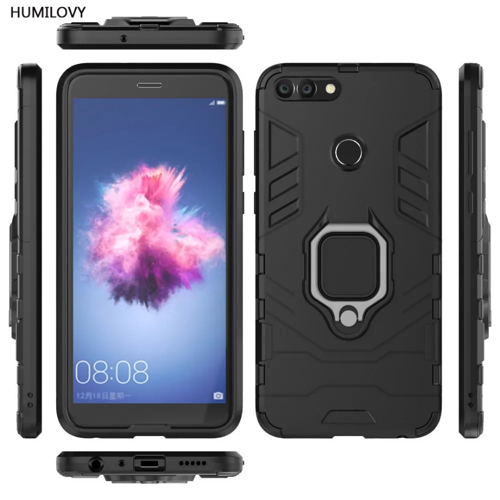 For Huawei P Smart Case Capa Car Magnetic Bracket Finger Ring TPU+PC Stand Armor for Smart/ Enjoy 7S Cover |