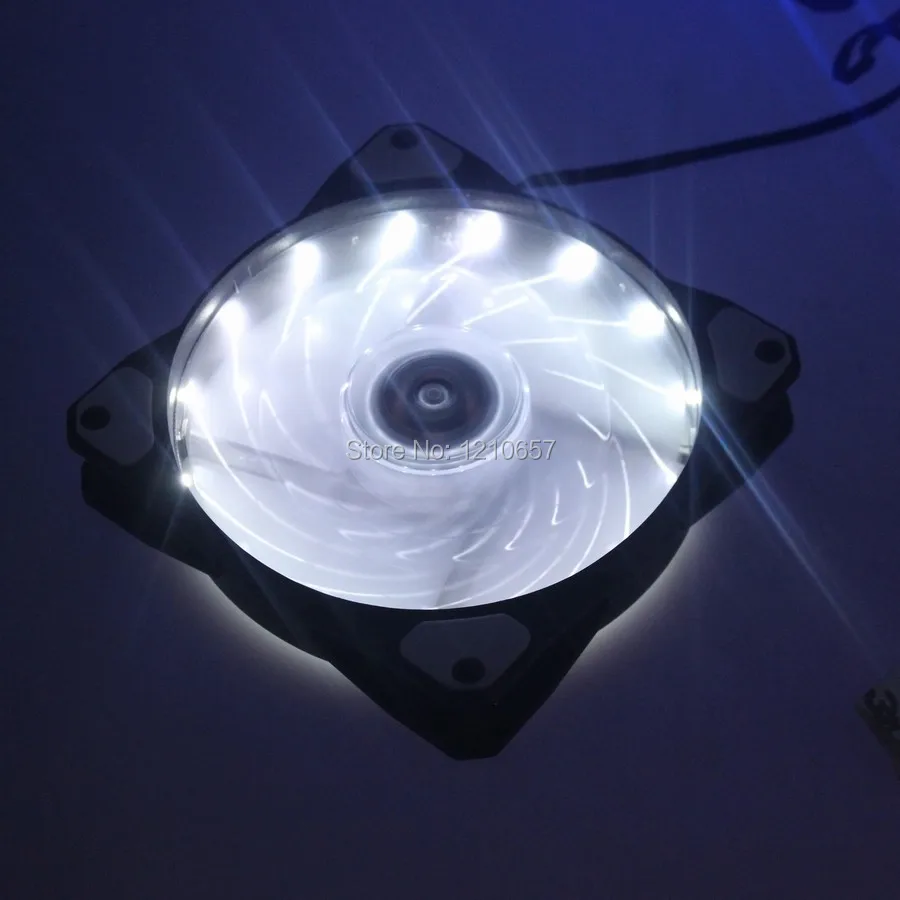 2 шт партия 3Pin 4Pin Охлаждение процессора теплоотвод вентиляторы 15 LED белый свет для