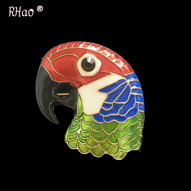 Цветные яркие броши в виде попугая цвет Золотая эмаль аксессуары для украшения