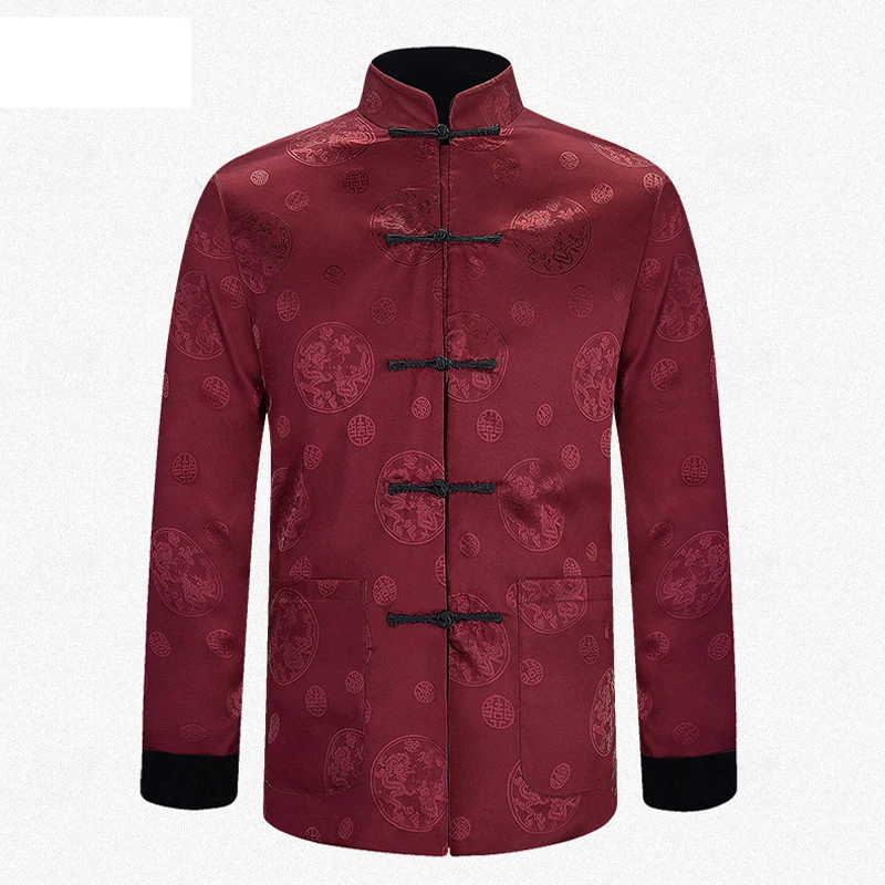 Куртка Кунг фу мужская с вышивкой пиджак по обеим сторонам Размеры M L XL XXL 3XL