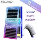 Ресницы NAGARAKU ресницы Maquiagem индивидуальные, 5 пачекпартия, цвет Омбре, фиолетовый, синий градиент, Премиум Мягкие реснички из искусственной норки