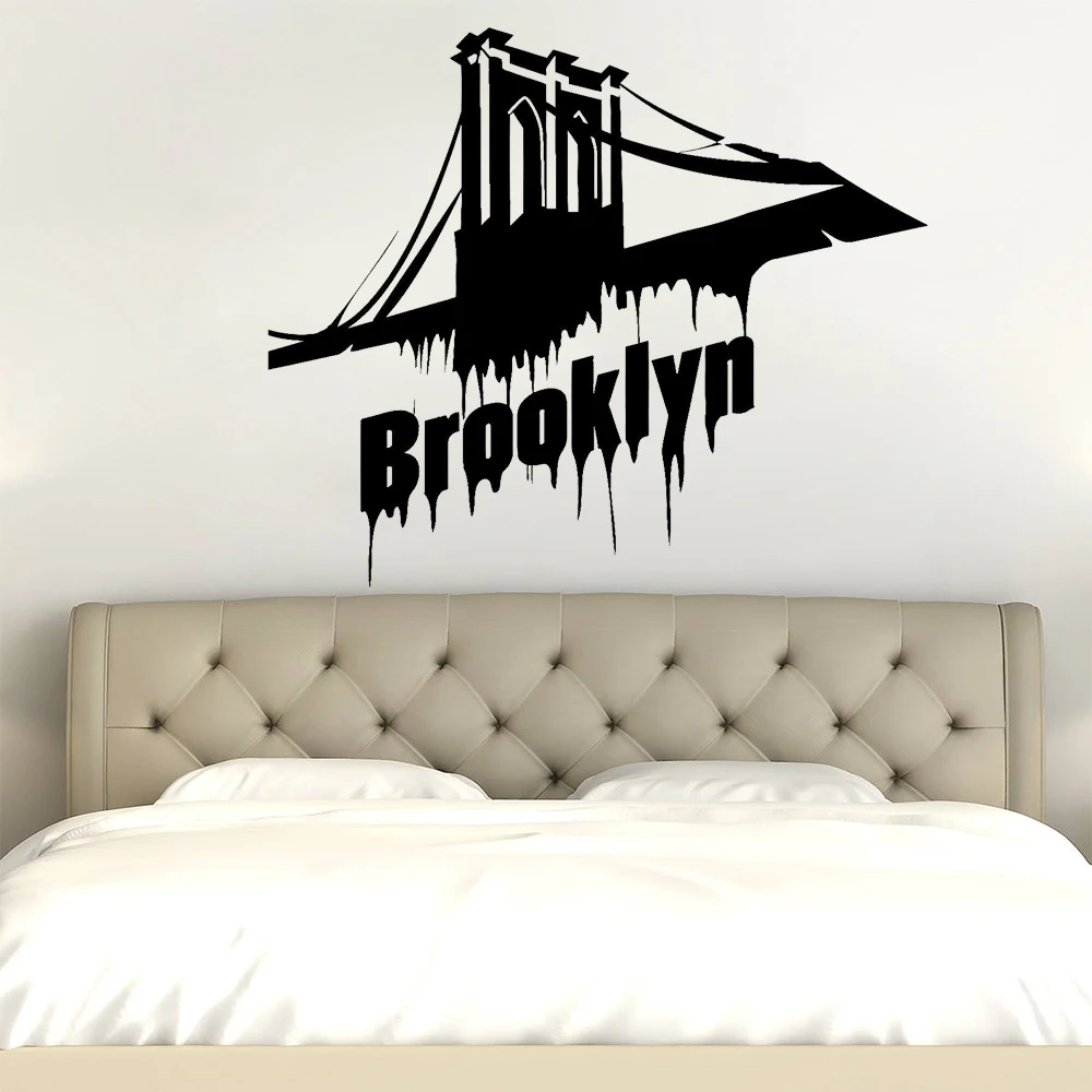 

American Vinyl Wall Decal Brooklyn Bridge New York Stickers Mural Home Decor Living Room Bedroom Art Sticker Wallpaper D673