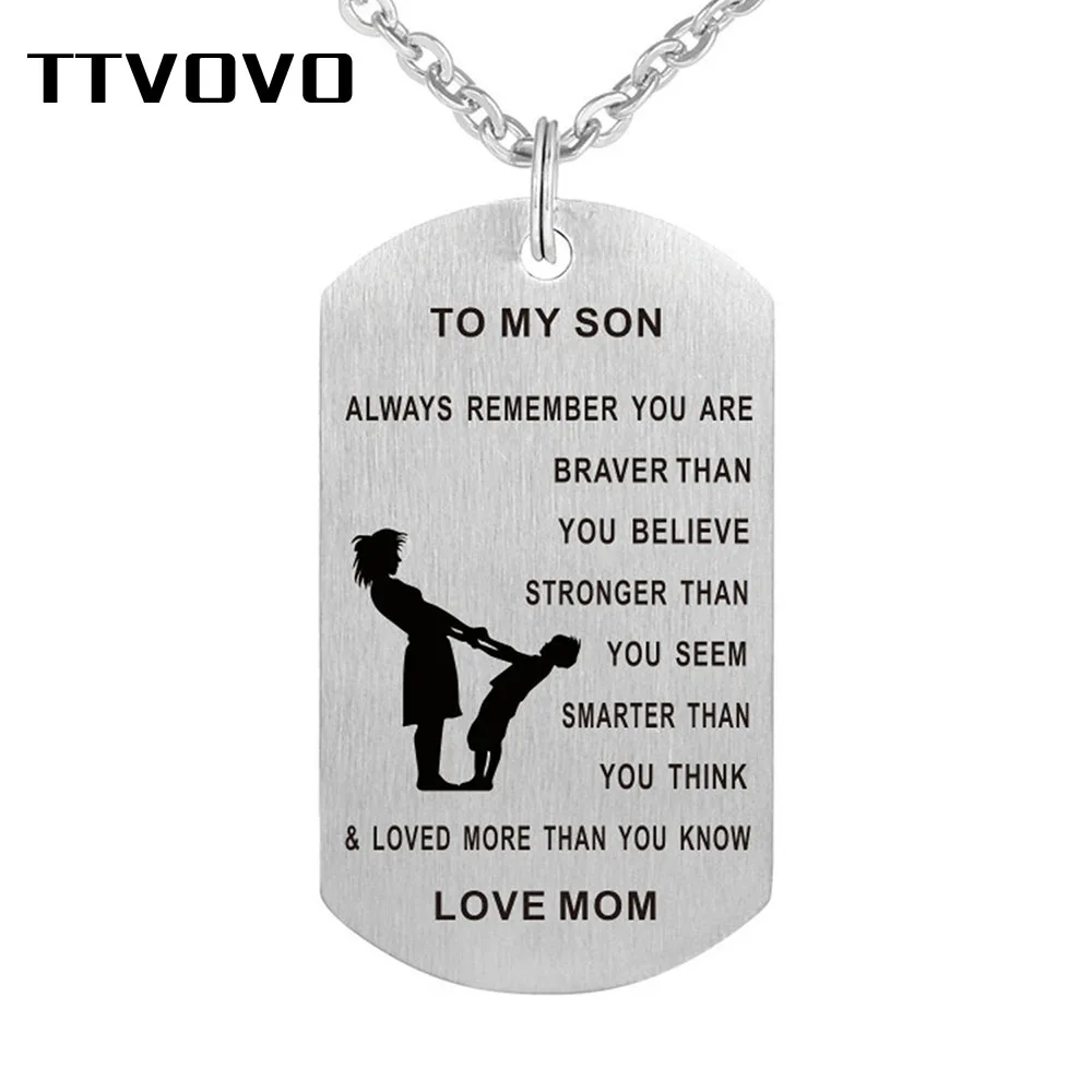 TTVOVO для моей сыны дочери от Love Dad Mum подвески из нержавеющей стали собак ожерелья