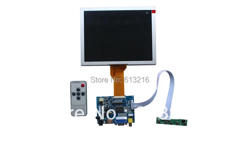 VGA -2AV  LCD  driver board +OSD keypad with cable+Remote control with receive +8 inch LCD panel EJ080NA-05B     800*600 +
