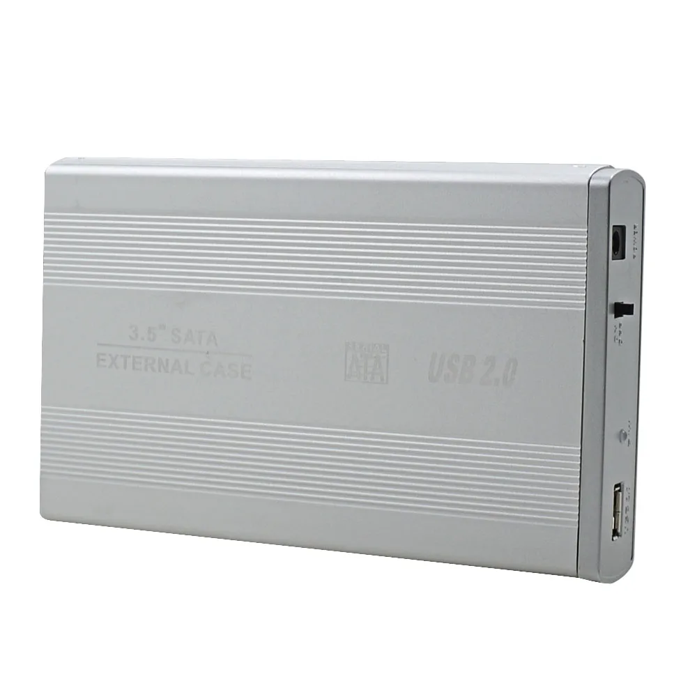 TISHRIC HD HDD SSD корпус внешний жесткий диск 1 ТБ 2 ТБ коробка 3,5 дюймов SATA к USB 2,0 DVD ЕС адаптер питания чехол из алюминия