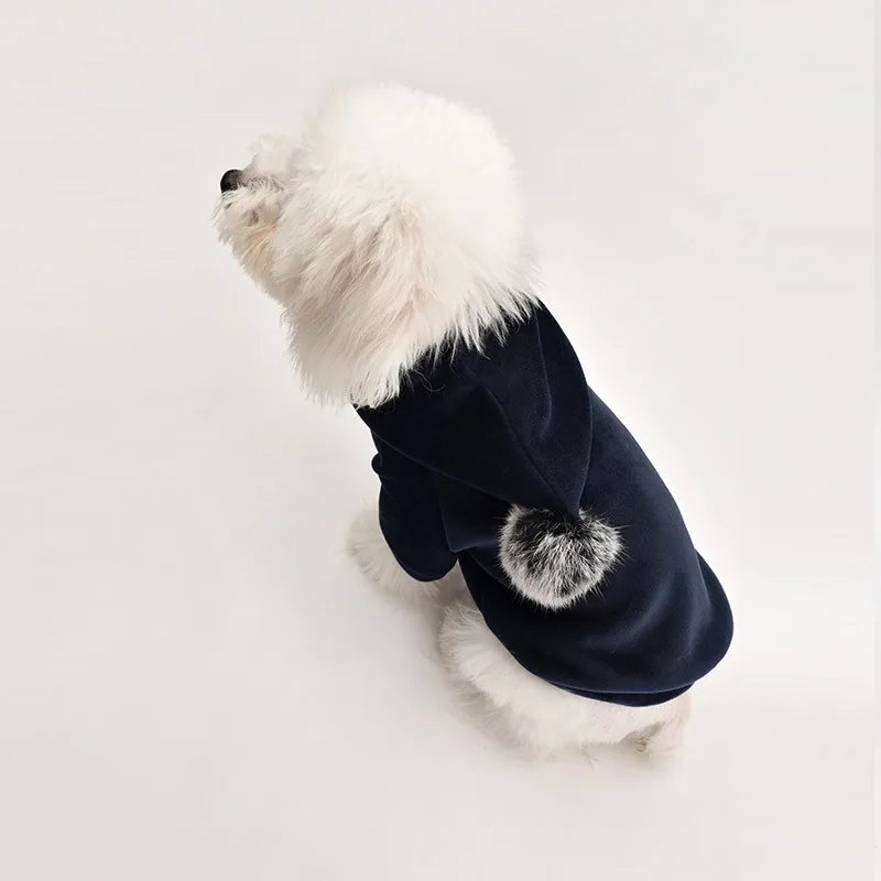 Dog Clothes Outfit for French Bulldog Teddy Soft Pet Fashion Hooides Autumn/Winter Warm Cotton With Hat Cute Coat | Дом и сад