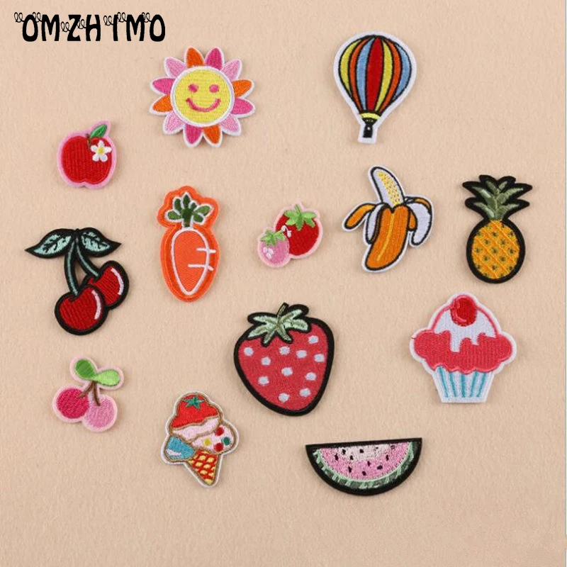Diy фруктовые патчи для одежды вышитые приклеивания утюгом аппликация Железо На