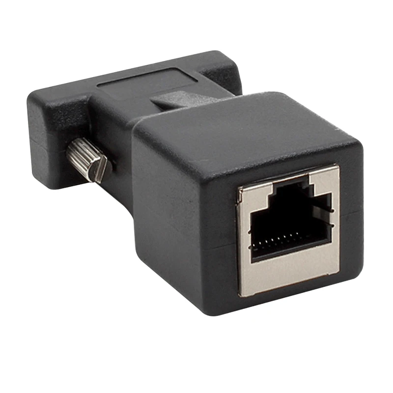 Переходник DB9 male RS232 COM Male Port to RJ45 Female расширитель порта для CAT5 CAT6 сетевой Ethernet