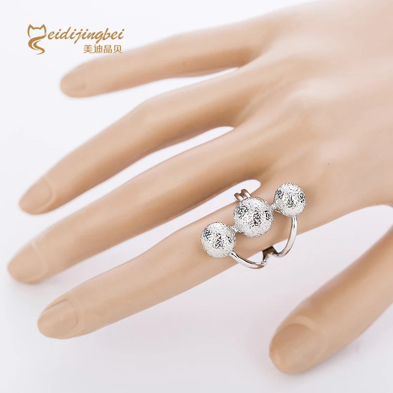 Кольца в форме шарика для девочек золотистого/серебристого цвета коктейльное