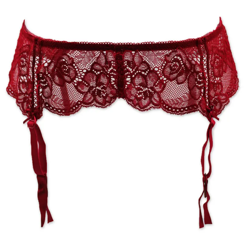 Красные подвязки для чулок кружевные женские ремни с металлической пряжкой