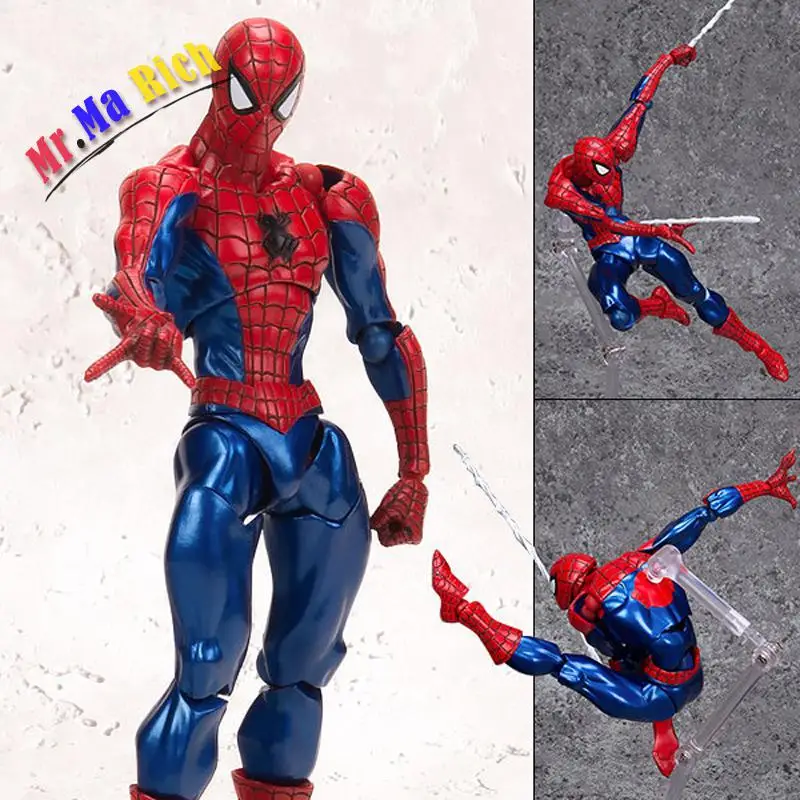 Супергерои Мстители Marvels Amazing Spiderman Revoltech Человек паук ПВХ экшн детские игрушки