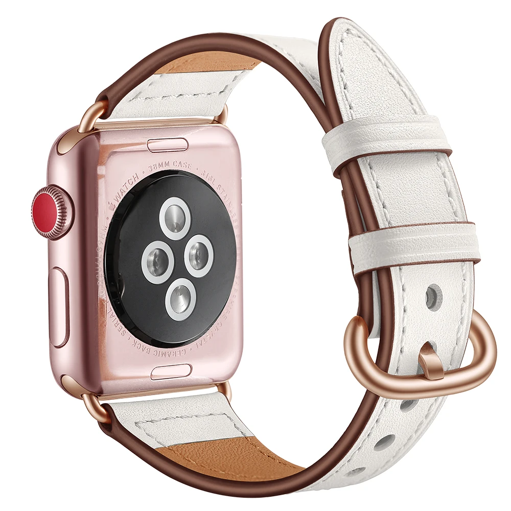 Элегантный женский ремешок из натуральной кожи для часов Apple Watch 38 40 42 44 мм Новый