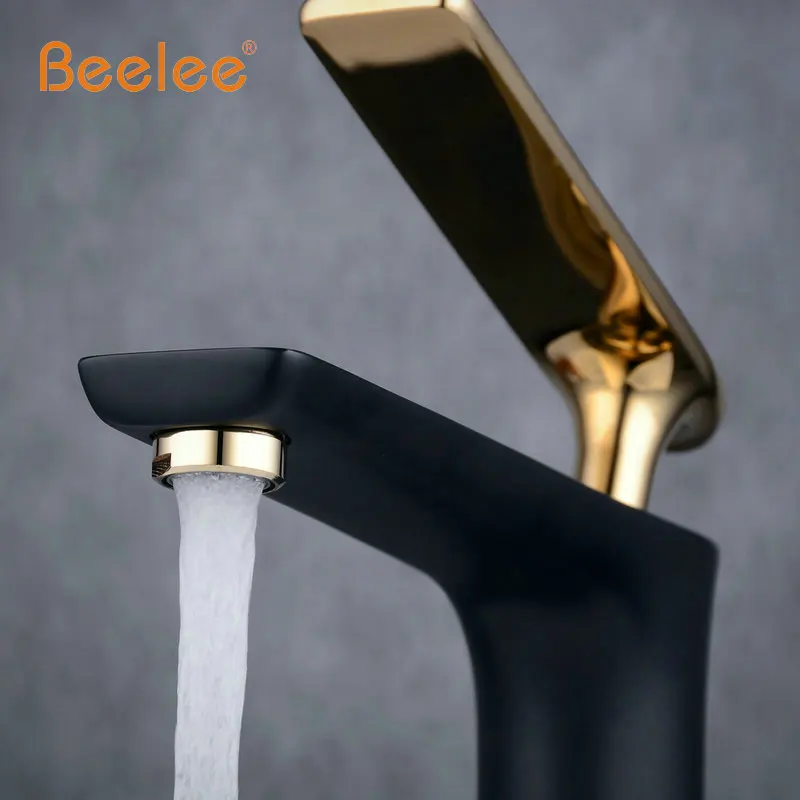 Beelee хромированный черный и золотой смеситель для ванной комнаты раковины Griferia