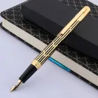 Офисная элегантная перьевая ручка с золотистыми и черными полосками