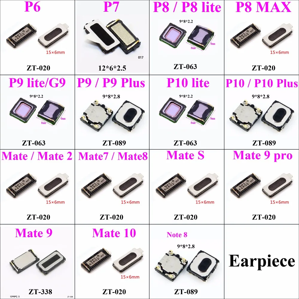 

2pcs Earpiece Speaker for Huawei Ascend P6 P4 P8 LITE MAX P9 PLUS P10 MATE 2 Mate 7 8 9 10 Note 8 Repair Parts Replacement