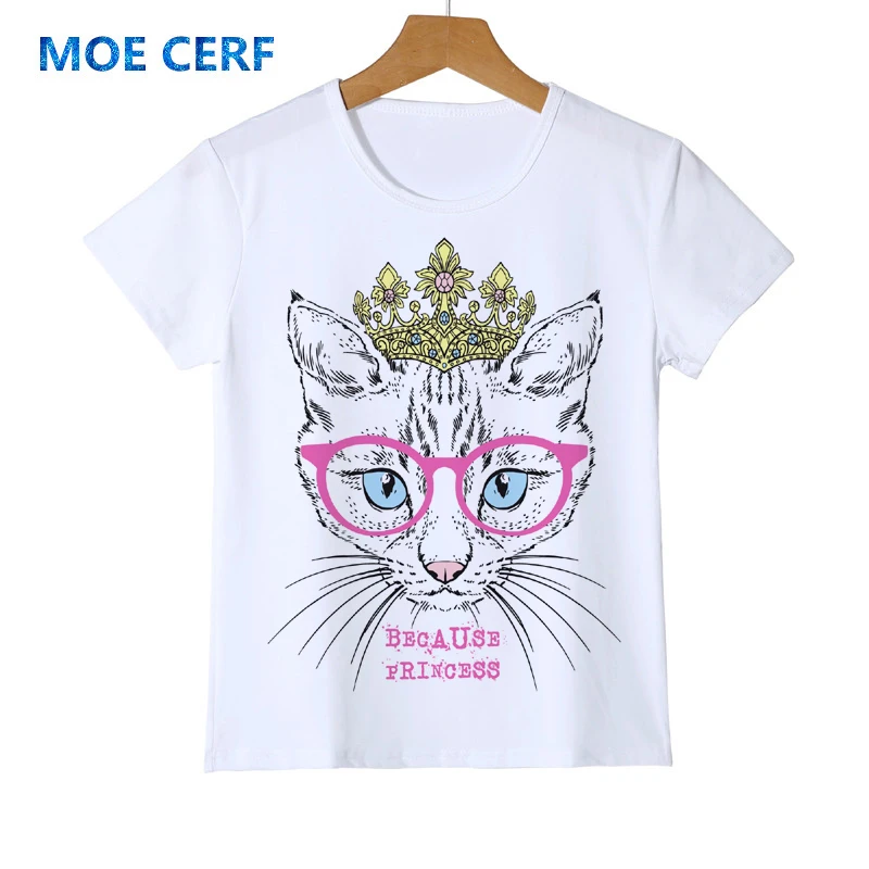 2019 летняя футболка с принтом королевы кошек детская одежда креативная для