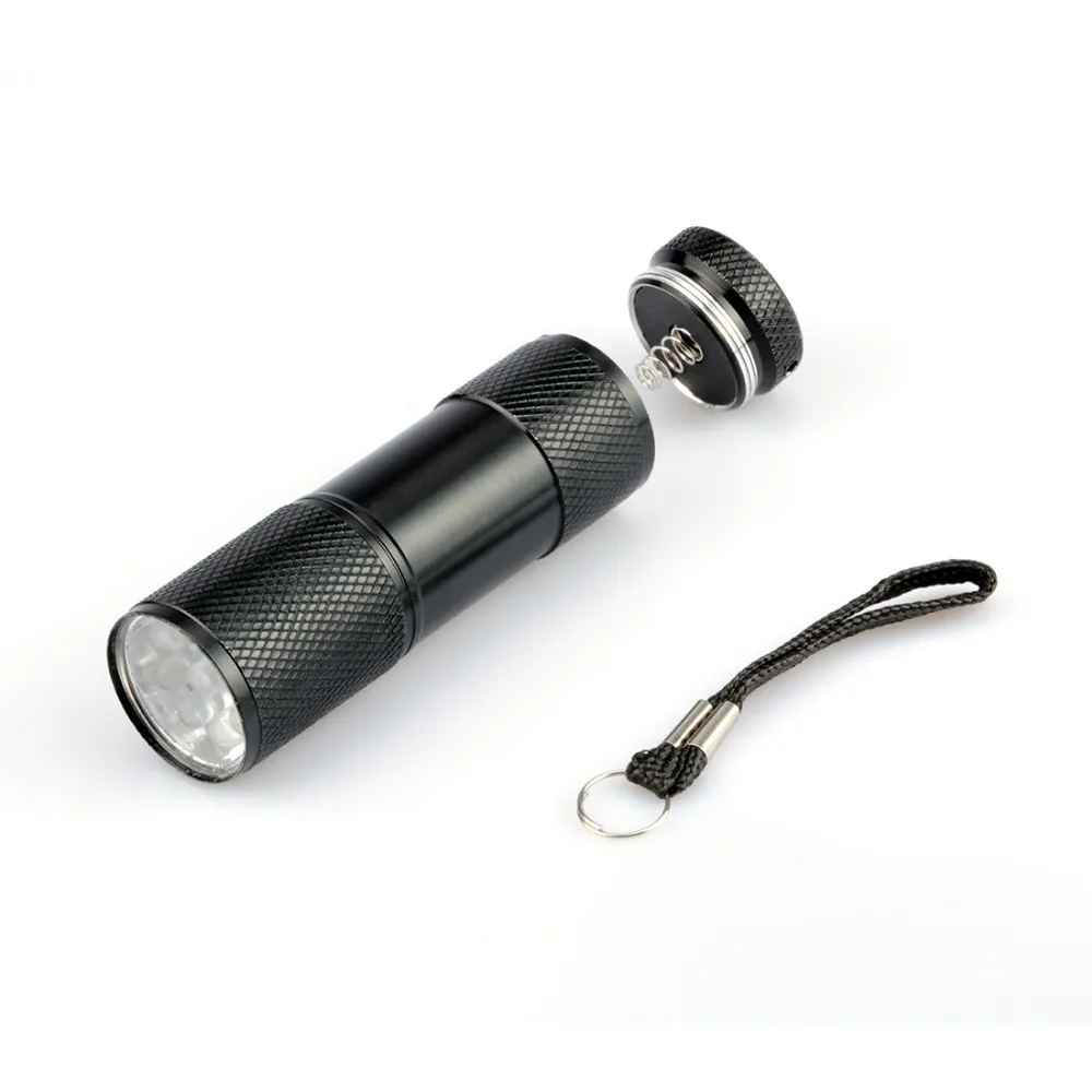 1 шт. Портативный Алюминий 9Led фонарик УФ-фиолетовый свет фонарей Torch Light лампа тактический фонарь ультрафиолетовые лампы