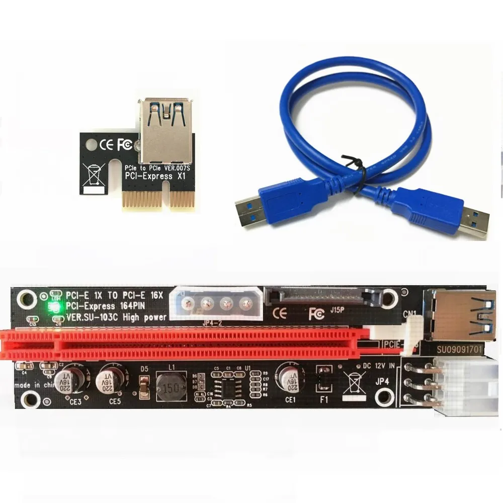 Адаптер PCI E Express с 1X на 16X адаптер для расширения графики SATA 15 контактов 6 4 контакта