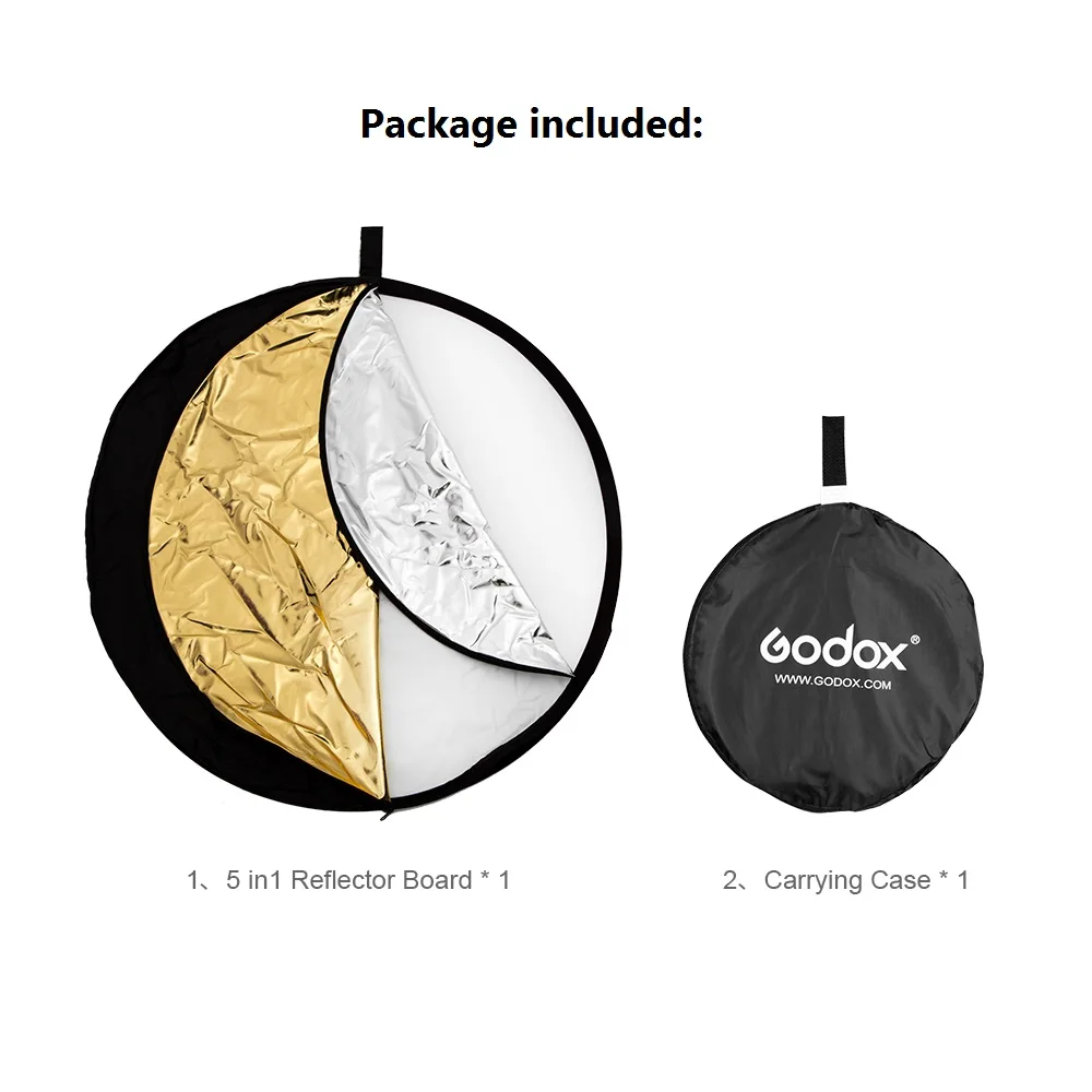 5 в 1 портативный складной Круглый отражатель GODOX 60/80/110 см|Аксессуары для
