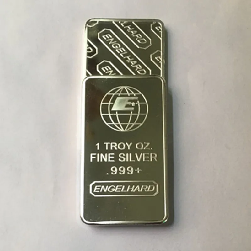 2 шт. Engelhard тонкий серебряный слиток 1 унция посеребренный значок 50 мм x 28