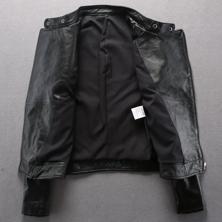 Женская Повседневная мотоциклетная куртка wumen черная из натуральной овечьей