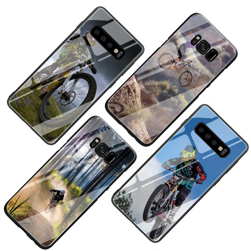 Удивительный горный велосипед закаленное стекло чехол для телефона Samsung Galaxy S7 edge