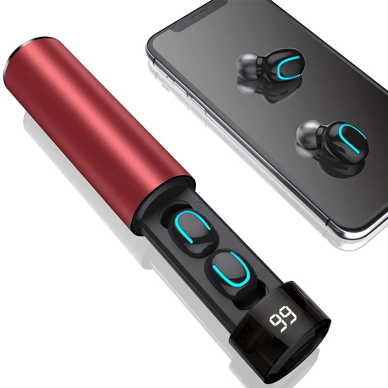 Красный Q67 TWS беспроводные наушники 3D стерео мини Bluetooth наушники 5,0 с микрофоном спортивные водонепроницаемые наушники гарнитура для автоматического сопряжения - Цвет: Красный