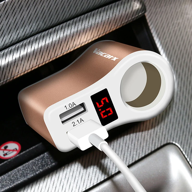 

Vacarx автомобильное гнездо с одним отверстием двойное зарядное устройство USB с интеллектуальным контролем напряжения