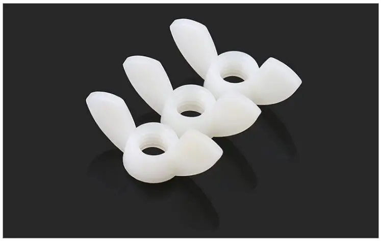 100pcs DIN315 M5 Black Nylon Wing Nut m5 Hand Tighten Nylon Nut Wingnut Butterfly Nut Ingot Plastic Wing Nuts