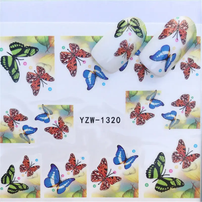 YZW-1320 LCJ 1 лист сердце/перо/цветок/животное вода наклейка для ногтей переводная наклейка для DIY маникюрные украшения - Цвет: YZW-1320