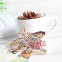 fly elephant pink big wing ear charm pendant crystal purse bag keyring key chain women in apparel accessories elegant gift
