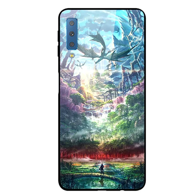 18 Для samsung A7 чехол из закаленного стекла A750 жесткий чехол для samsung Galaxy A7 чехлы для телефонов Чехол 7 7A мягкий бампер - Цвет: 18