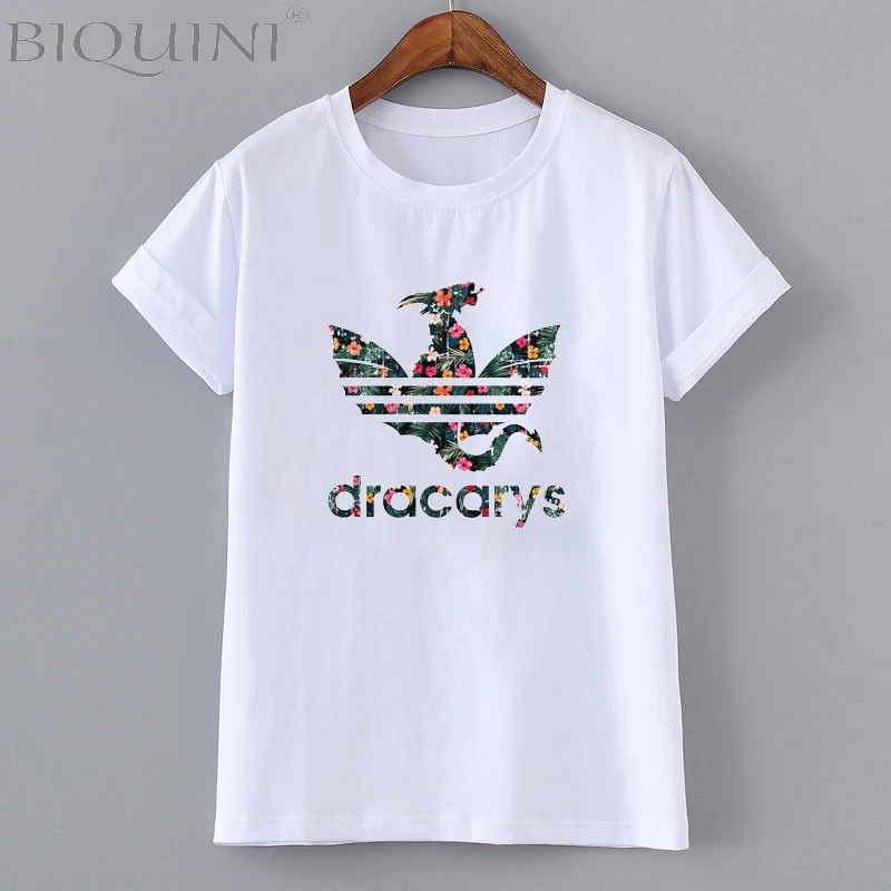 BIQUINI Dracarys T Shirt for Women Game T-Shirts Summer Mother of Dragon Harajuku Camisetas Top Tees Vogue Aesthetic Clothing | Женская