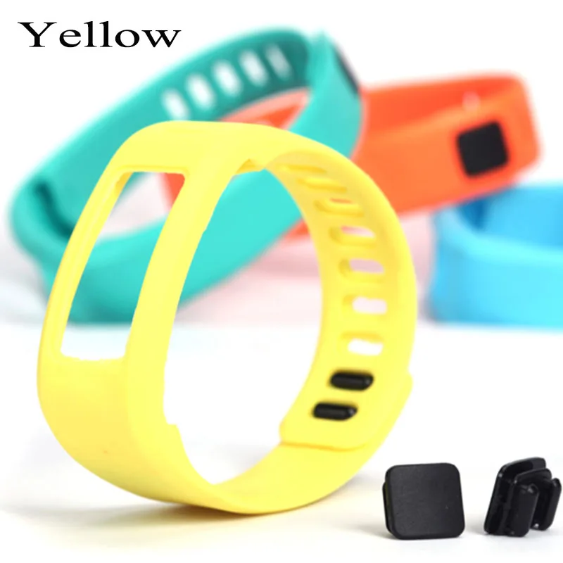 Многоцветный удобные Garmin Vivofit 1 ремешок на запястье для йоги TPE и замена TPU для garmin с застежками и L размер на выбор - Цвет: Yellow