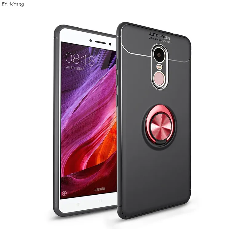 BYHeYang Ring Phone Case For Xiaomi Redmi Note 4 Global Version Car Holder Stand Full 4X Pro |