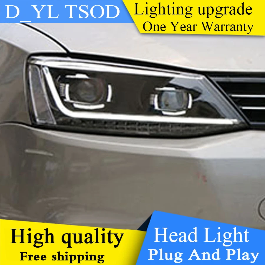 Чехол для автомобильной фары VW jetta MK6 2012-2017 светодиодсветодиодный DRL двухлучевые